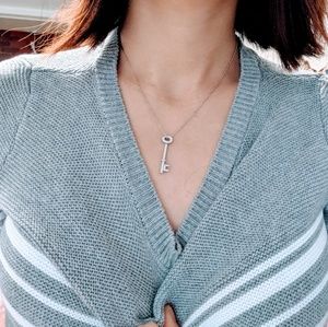 Tiffany Platinum Diamond Key Pendant